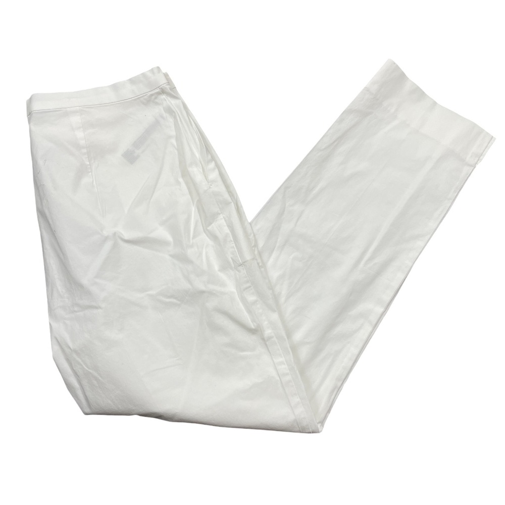 Eileen Fisher 8 White Side Zip Pockets Capri Cotton Elastine